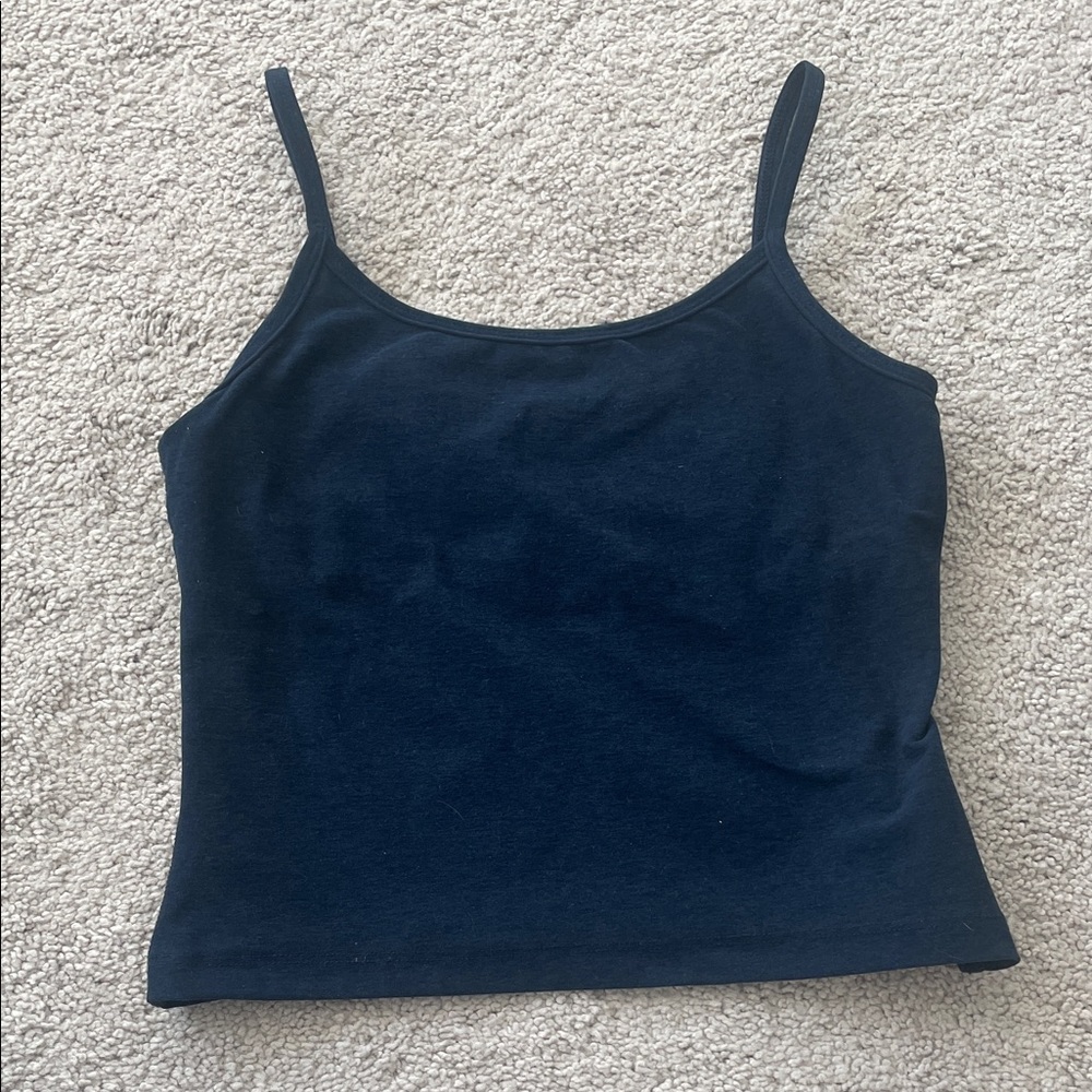 Beyond Yoga Navy Blue Shelf Bra Workout Tank Top Size Small
